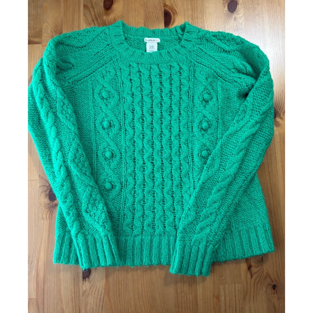 Girls' Crewcuts Wool/Mohair Blend Vibrant Green Sweater‎ Size 14